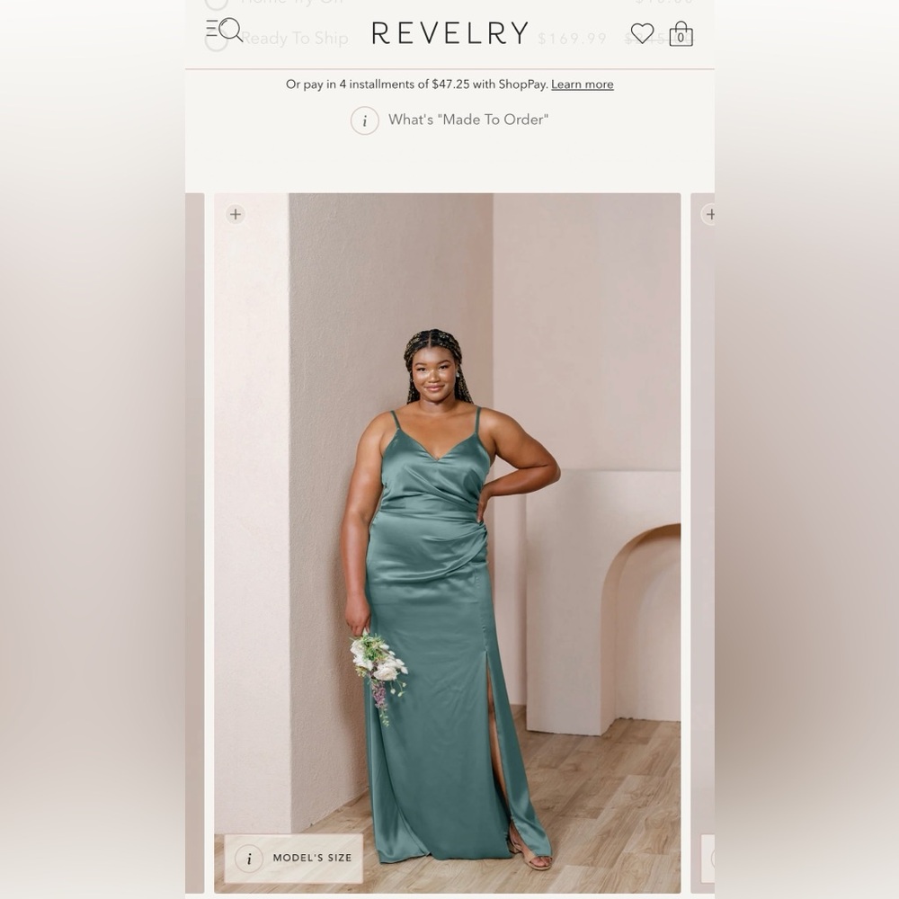 Revelry Rory Satin Rosemary Bridesmaid Dress